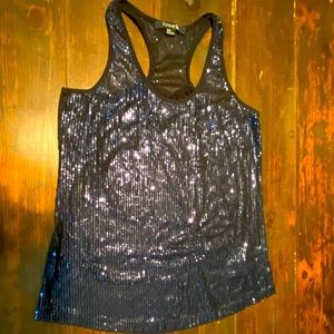 Forever 21 Black Sequin Tank Size Medium